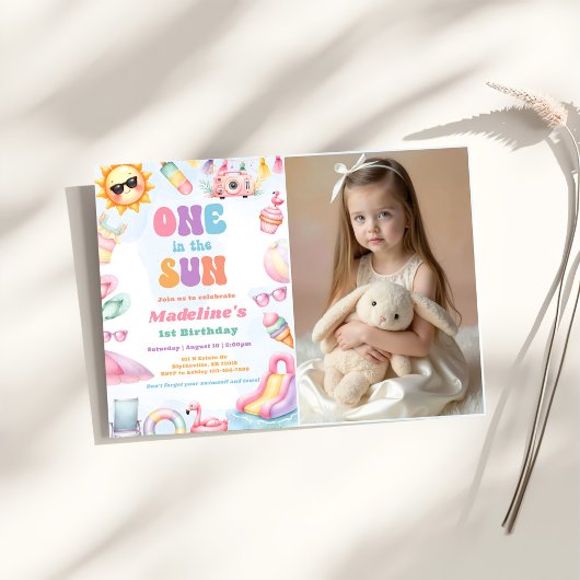 Invitation Photo de naissance éditable d'été au soleil