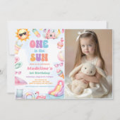 Invitation Photo de naissance éditable d'été au soleil (Devant)