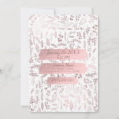 Invitation Photo de naissance moderne Sweet 16 avec feuille r (Dos)