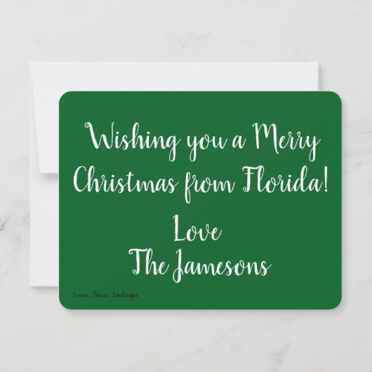 Invitation Photo de Noël de l'océan de Floride côtière (Dos)