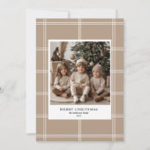 Invitation Photo de Noël Joyeux Beige personnalisée (Devant)