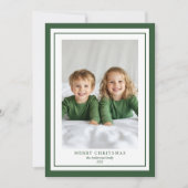 Invitation Photo de Noël Joyeux Vert Personnalisé (Devant)