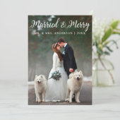 Invitation Photo de Noël Marié & Joyeux Mariage L (Debout devant)