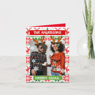 Invitation Photo de Noël personnalisée classique nordique