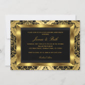 Invitation Photo de nœud en damas doré pour 50e anniversaire  (Dos)