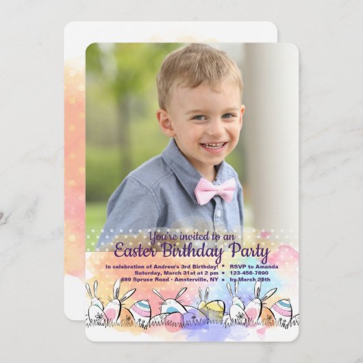 Invitation photo de Pâques (Devant / Derrière)