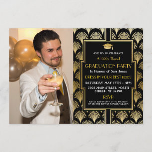 Invitation photo de partie de Gatsby d'obtention du diplôme