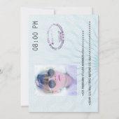 Invitation Photo de passeport pour diplômes bleu et blanc (Dos)