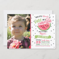 Invitation photo de pastèque One In a Melon