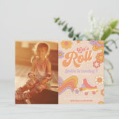 Invitation photo de patinage à rouleaux super | Pa (Debout devant)