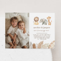 Invitation photo de paysage jumeaux Animaux de Saf