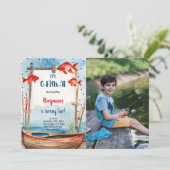 Invitation Photo de pêche pour 4e anniversaire (Debout devant)