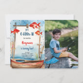 Invitation Photo de pêche pour 4e anniversaire (Devant)