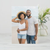 Invitation Photo de plage bleue joyeuse (Debout devant)