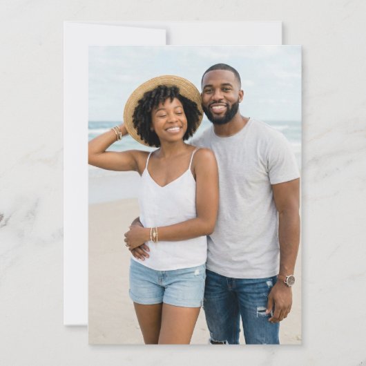 Invitation Photo de plage bleue joyeuse (Devant)