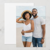 Invitation Photo de plage bleue joyeuse (Devant / Derrière)