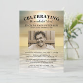 Invitation Photo de plage Fête de la vie (Debout devant)