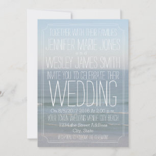 Invitation Photo de plage Mariage moderne