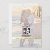 Invitation Photo de plage Mariage Or (Dos)