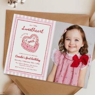 Invitation Photo de premier anniversaire de la Saint-Valentin