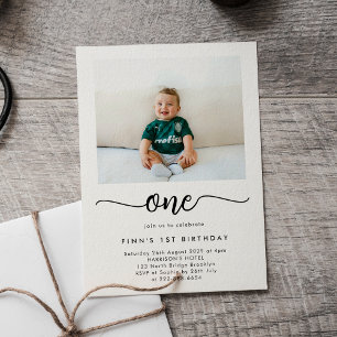 Invitation photo de premier anniversaire Moderne C