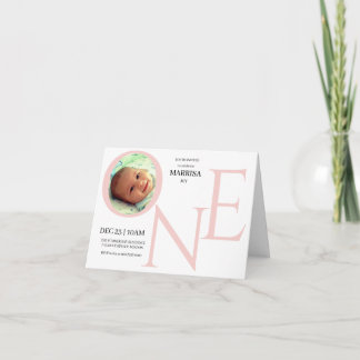 Invitation Photo de premier anniversaire personnalisable ONE