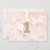 Invitation photo de premier anniversaire rose flor (Dos)