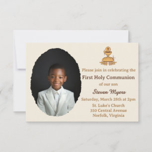 Invitation Photo de première communion traditionnelle