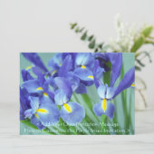 Invitation photo de printemps violet iris (Debout devant)
