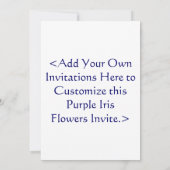 Invitation photo de printemps violet iris (Dos)