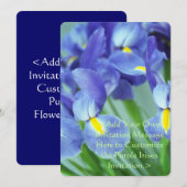 Invitation photo de printemps violet iris (Devant / Derrière)