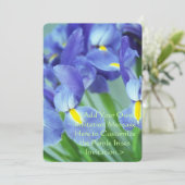 Invitation photo de printemps violet iris (Debout devant)
