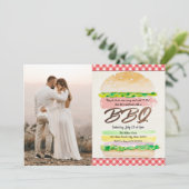Invitation photo de réception de mariage BBQ (Debout devant)