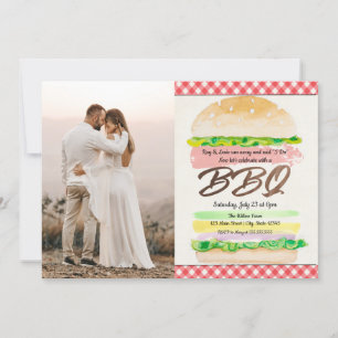 Invitation photo de réception de mariage BBQ