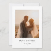 Invitation Photo de réception de mariage en fuite sur machine (Devant)