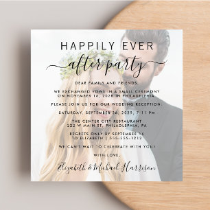 Invitation Photo de réception de mariage « Heureux pour toujo