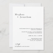 Invitation photo de réception de mariage minimalis (Dos)