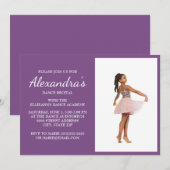 Invitation photo de récital de danse violet / viol (Devant / Derrière)