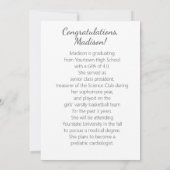 Invitation Photo de remise de diplôme Annonce de couleur modi (Dos)