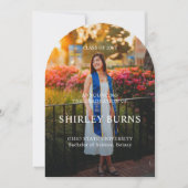 Invitation Photo de remise de diplôme avec des feuilles tropi (Devant)