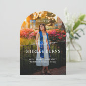 Invitation Photo de remise de diplôme avec des feuilles tropi (Debout devant)