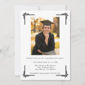 Invitation Photo de remise de diplôme classique noir et blanc (Dos)