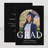 Invitation Photo de remise de diplôme classique pour diplômés (Devant / Derrière)