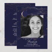 Invitation Photo de remise de diplôme Croissant de Lune et Nu (Devant / Derrière)