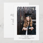 Invitation Photo de remise de diplôme moderne (Devant / Derrière)