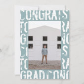 Invitation Photo de remise de diplôme simple et grungy bleu c (Devant)