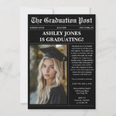 Invitation Photo de remise de diplômes d'un journal noir (Devant)