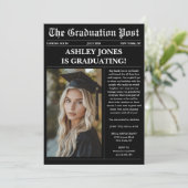 Invitation Photo de remise de diplômes d'un journal noir (Debout devant)