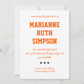 Invitation Photo de remise des diplômes Cercles orange (Dos)