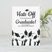 Invitation Photo de remise des diplômes de l'école de commerc (Debout devant)